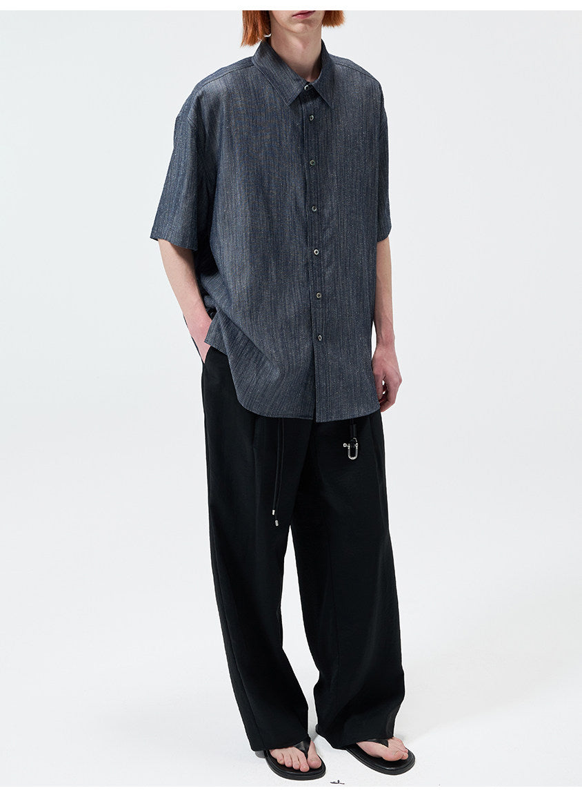 Casual Pants with a Partial Elastic Waistband