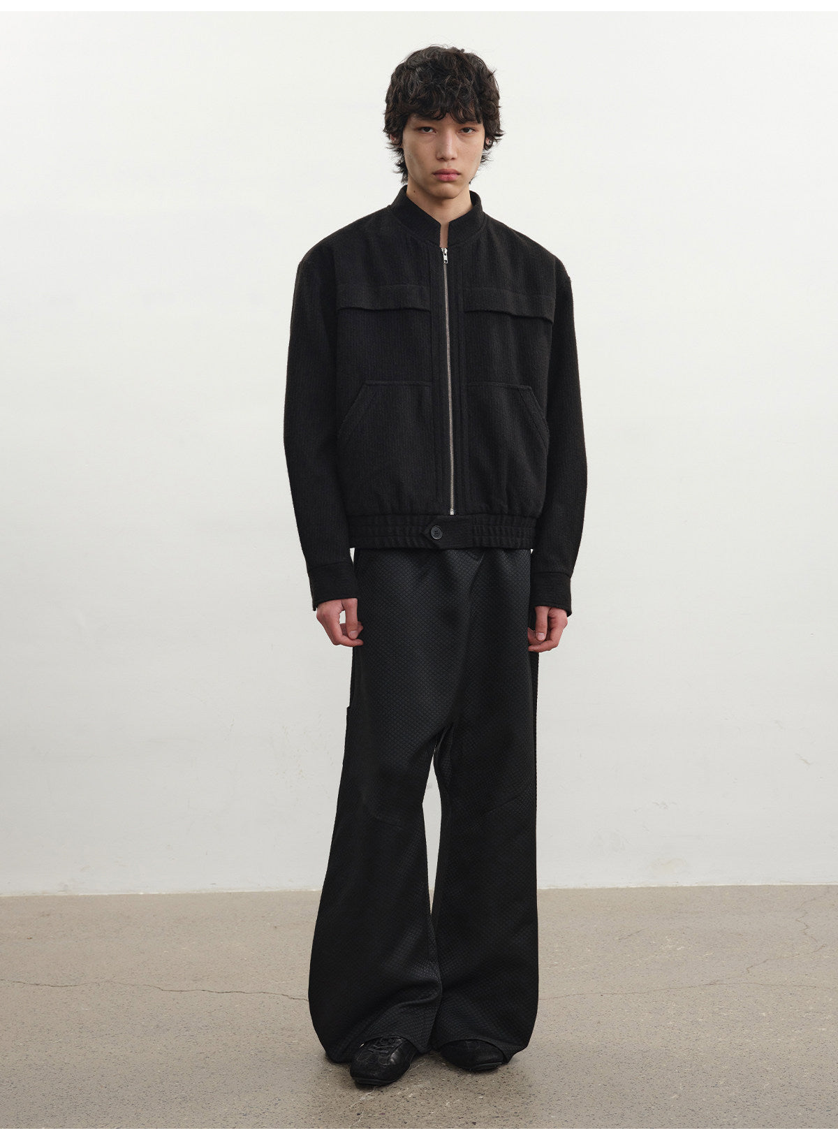 Stand Collar Wool Jacket