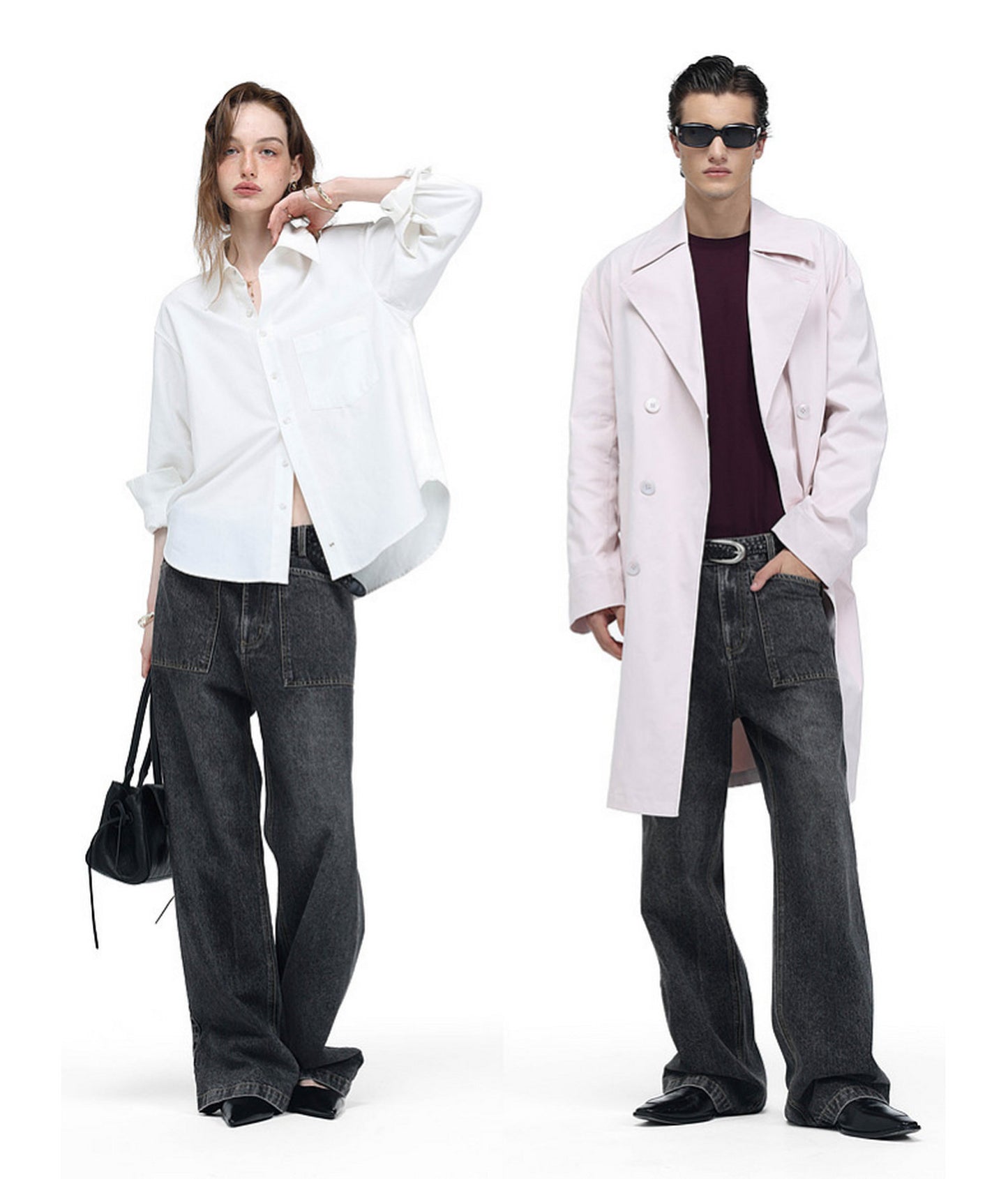 Wash-Mat Mid-Rise Straight-Leg Jeans