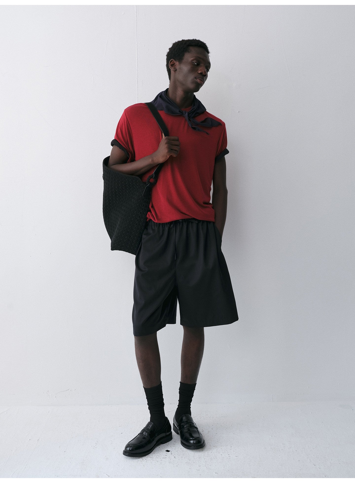Tencel & Wool Blend Crew Neck T-Shirt