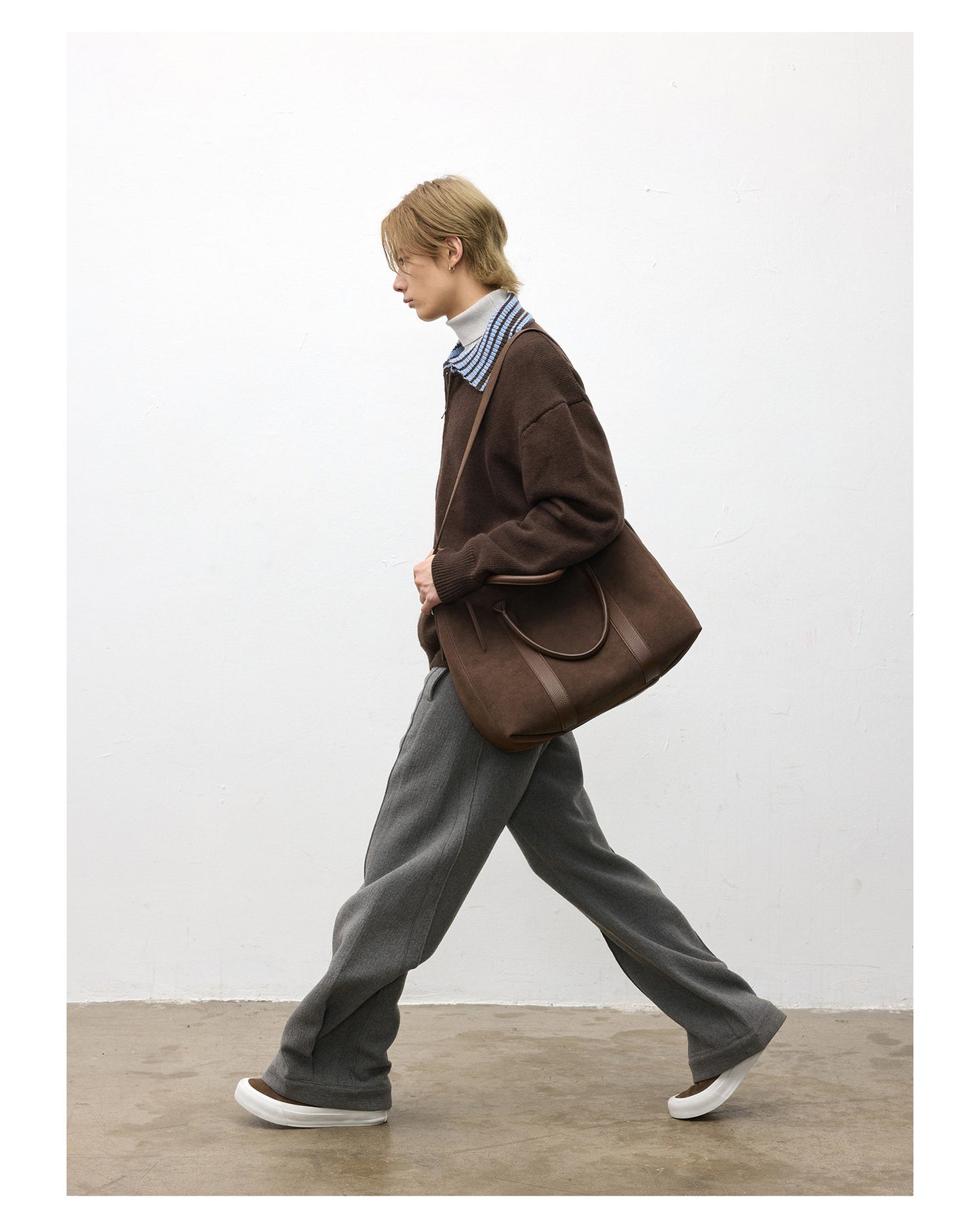 Pleated Wool Casual Pants