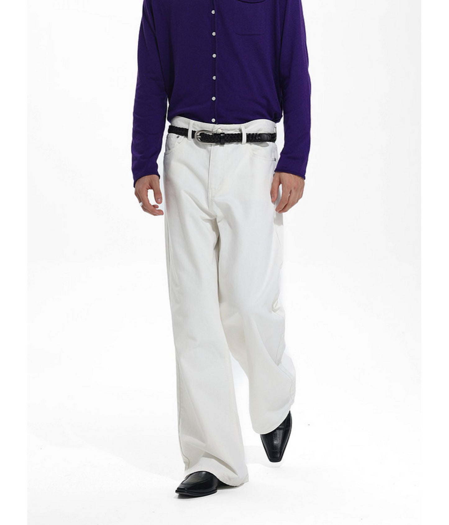 Low-Waist Straight-Leg Casual Pants