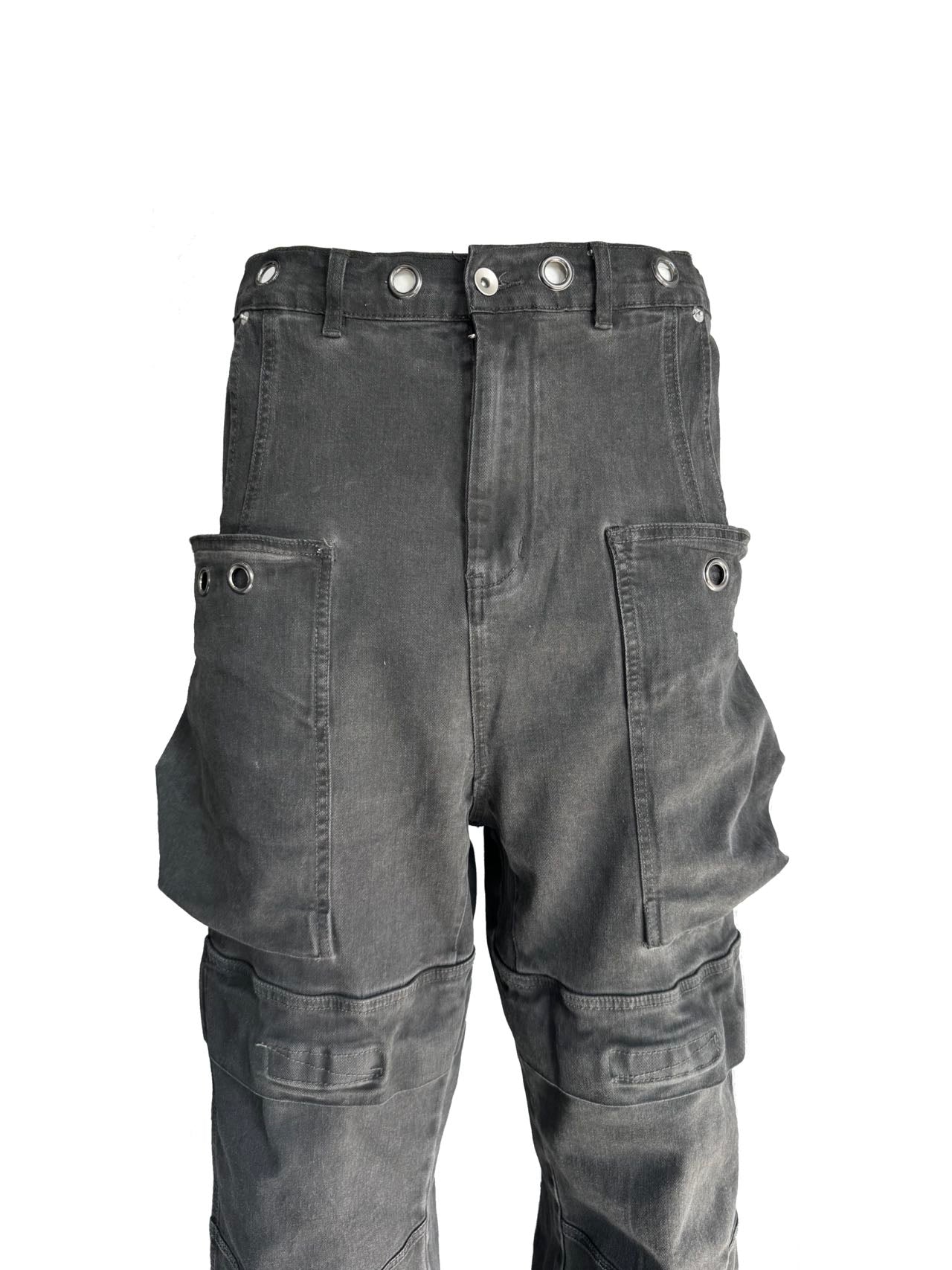 Multi-pocket dirty wash casual pants