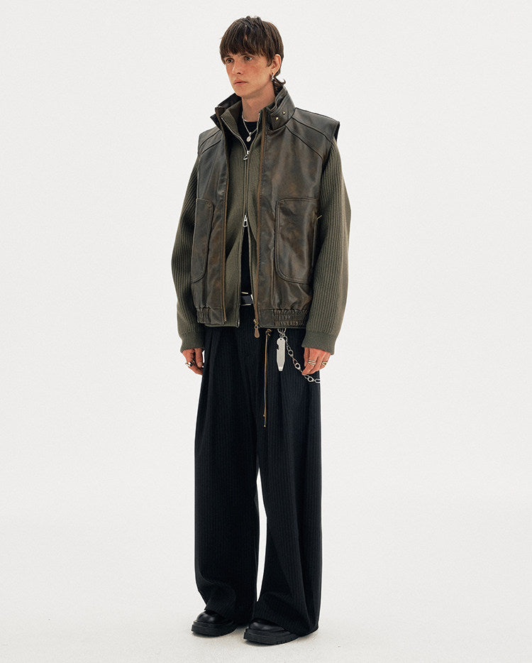 Deconstructed Design Leather Vest