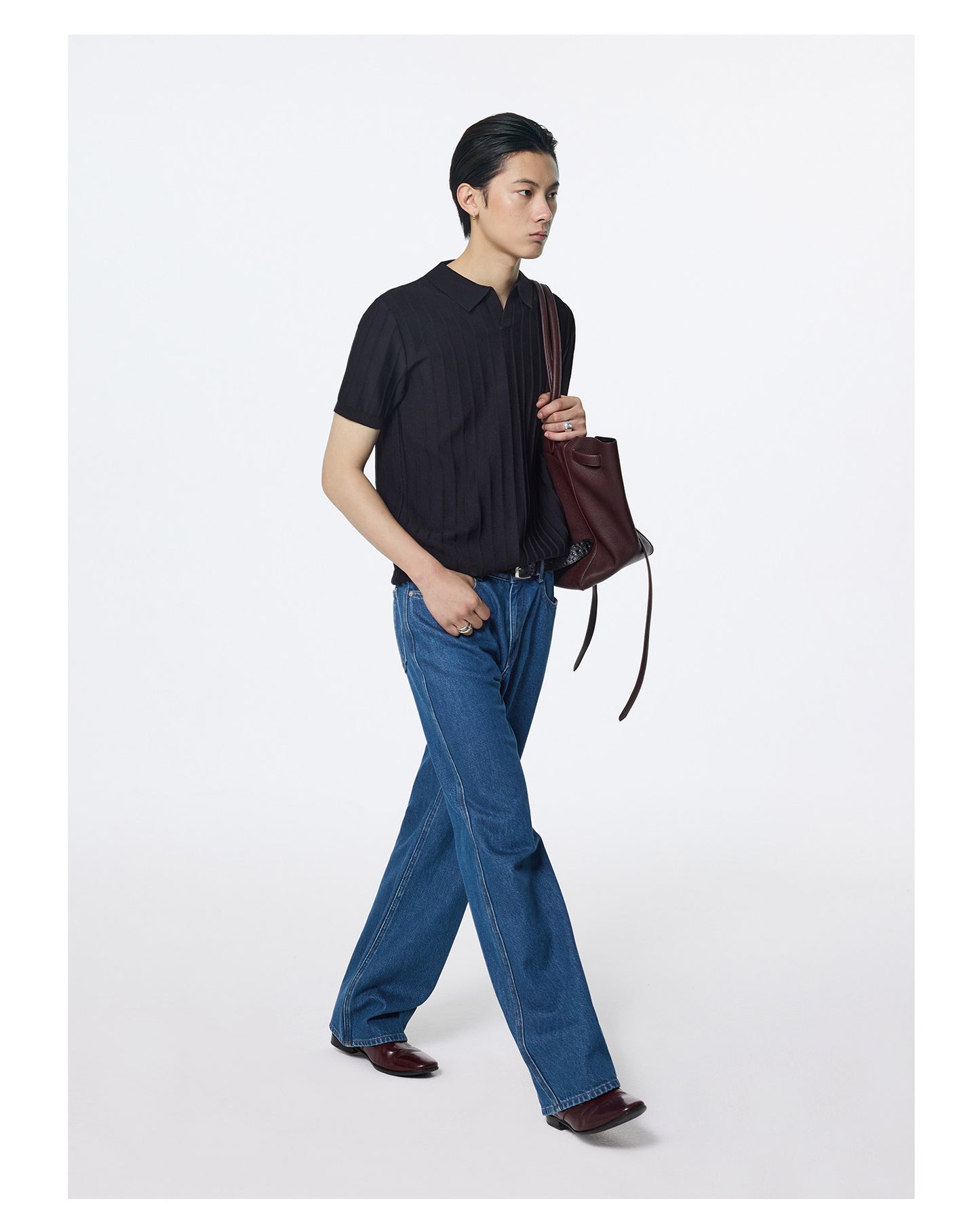 Tailored Washed Straight-Leg Jeans