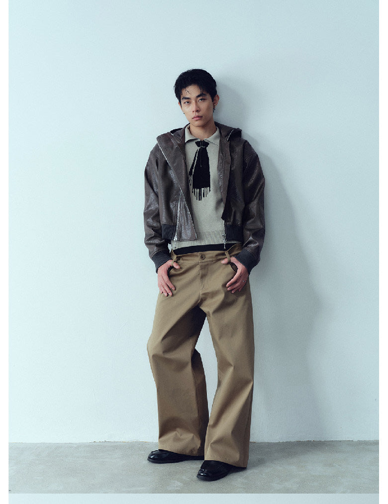 Double-Waistband Casual Pants