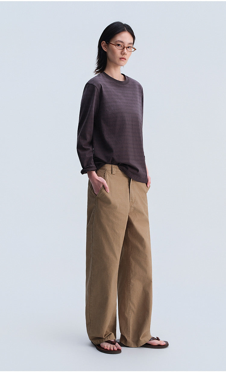 Relaxed-Fit French Workwear Casual Pants