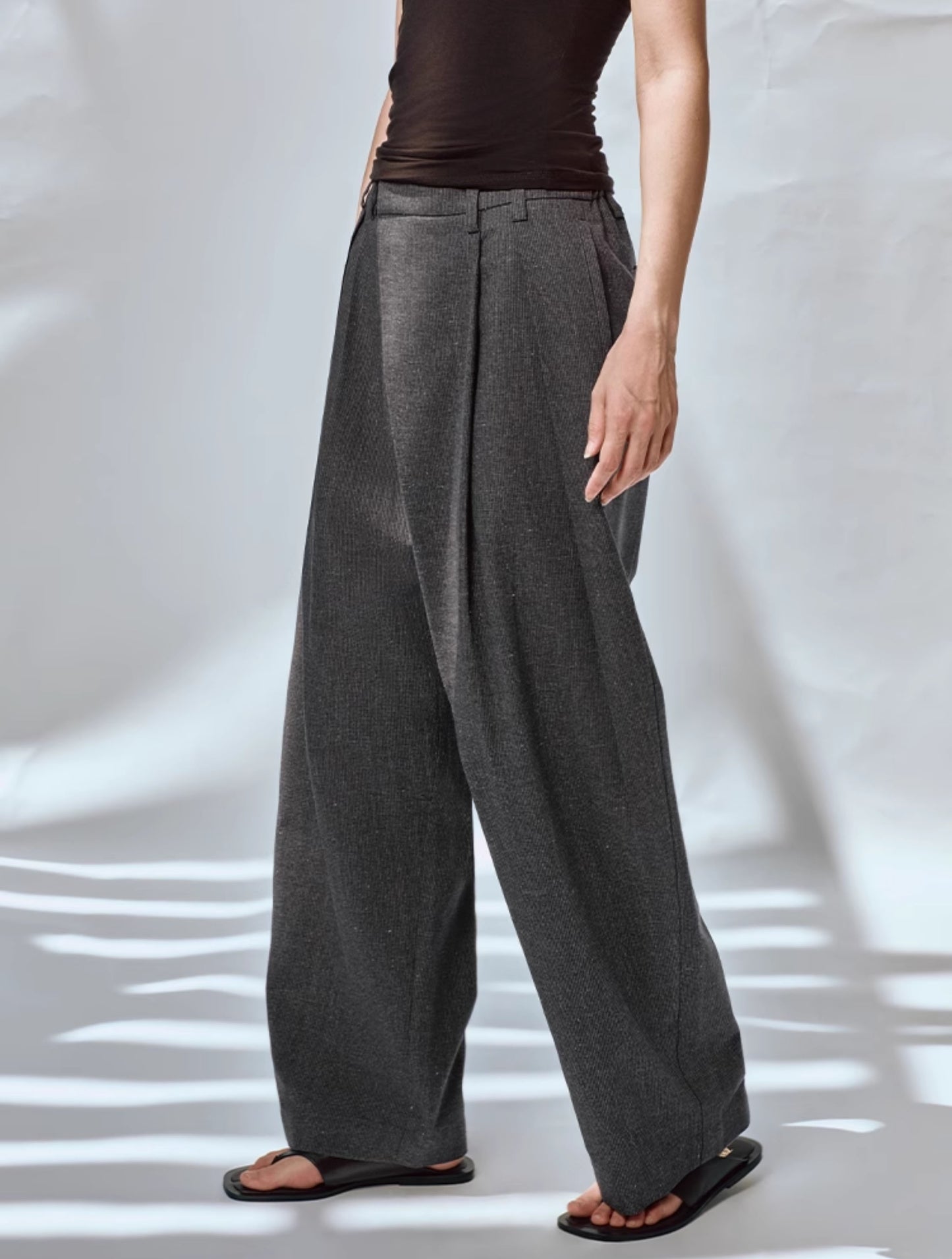 Double pleated casual pants