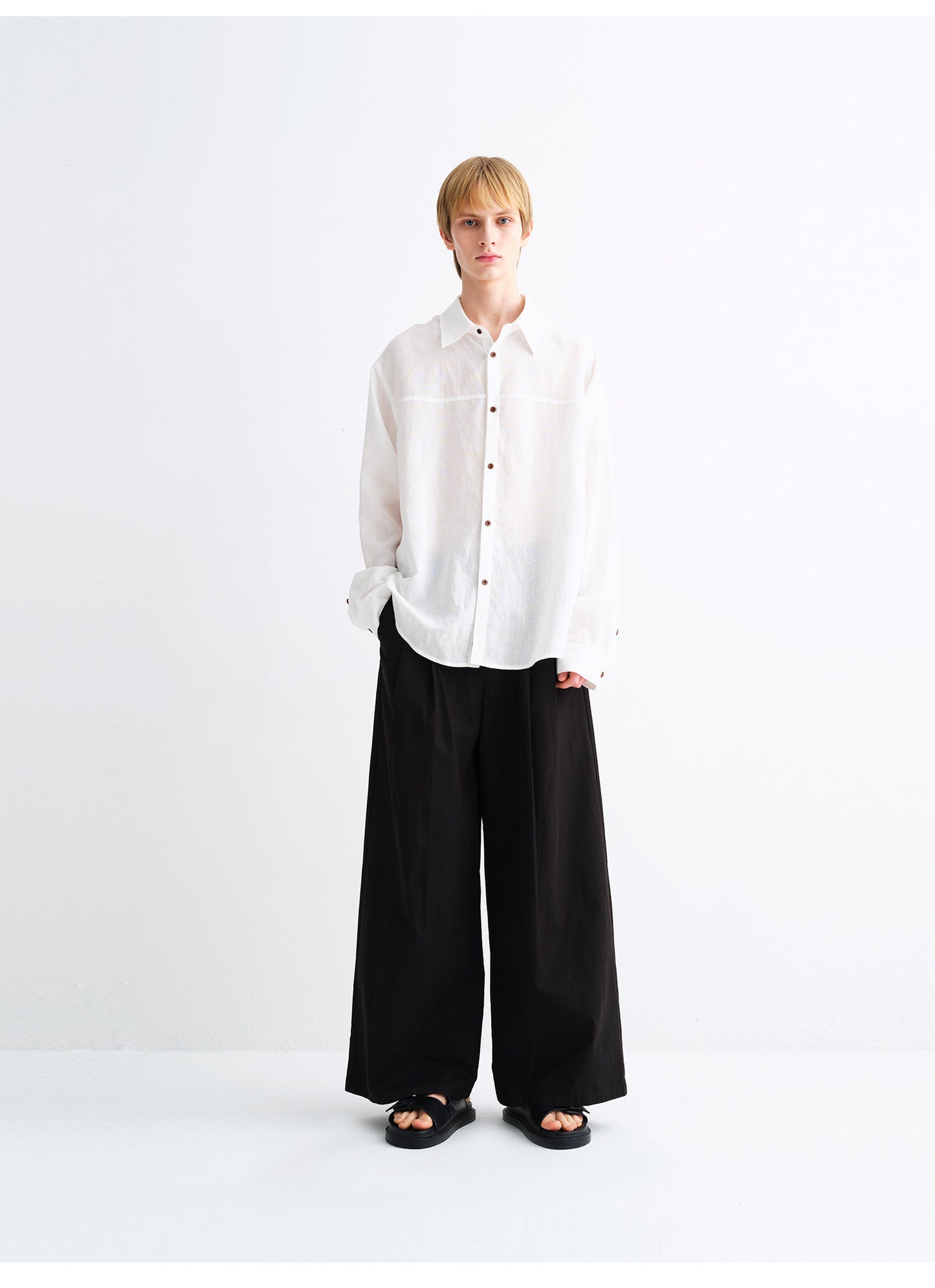 Casual Pants with Elastic Waist and Wide Legs