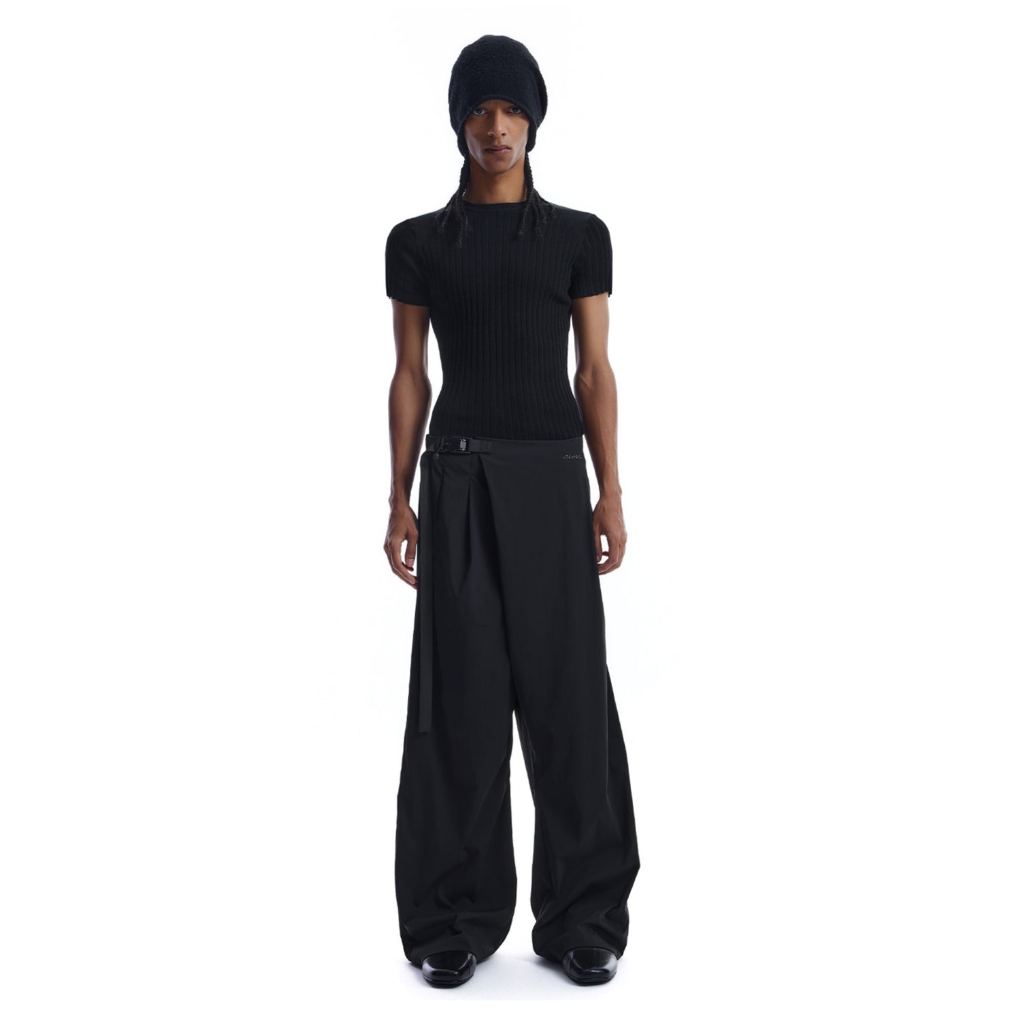 Large-Ribbed Slim-Fit Knit Shirt