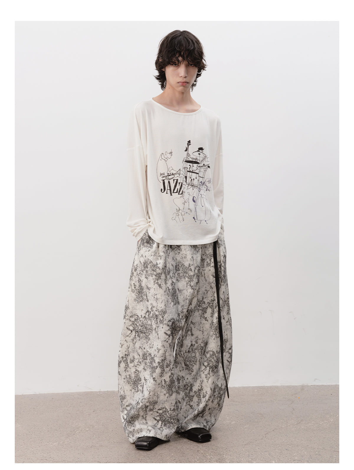 Drop shoulder printed T-shirt