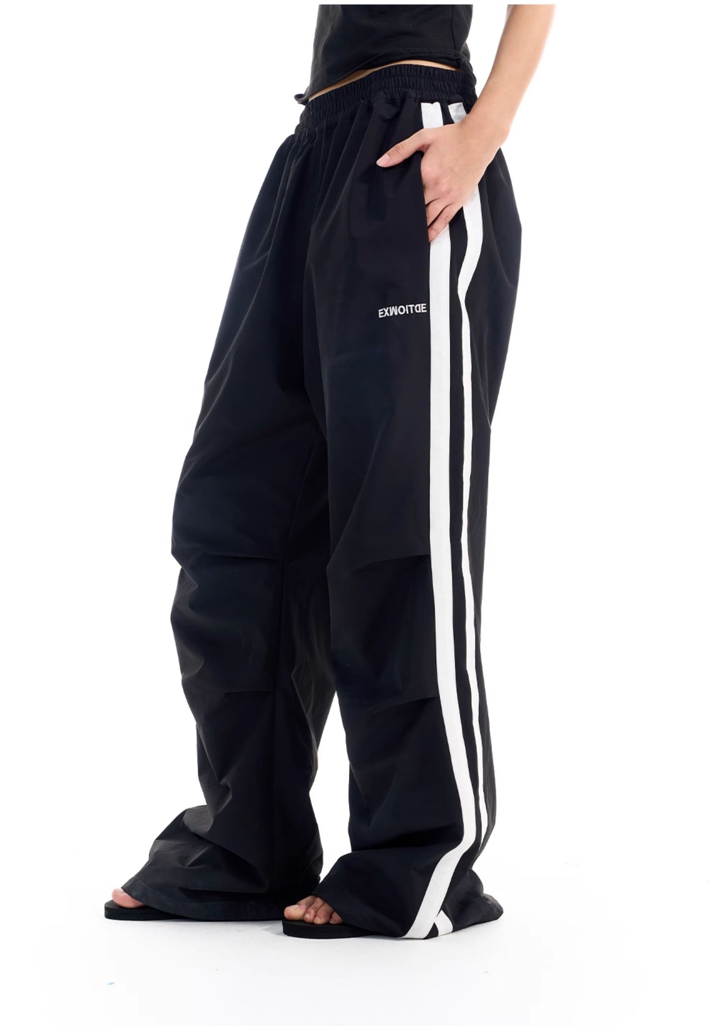 Damage Pleated Casual Pants