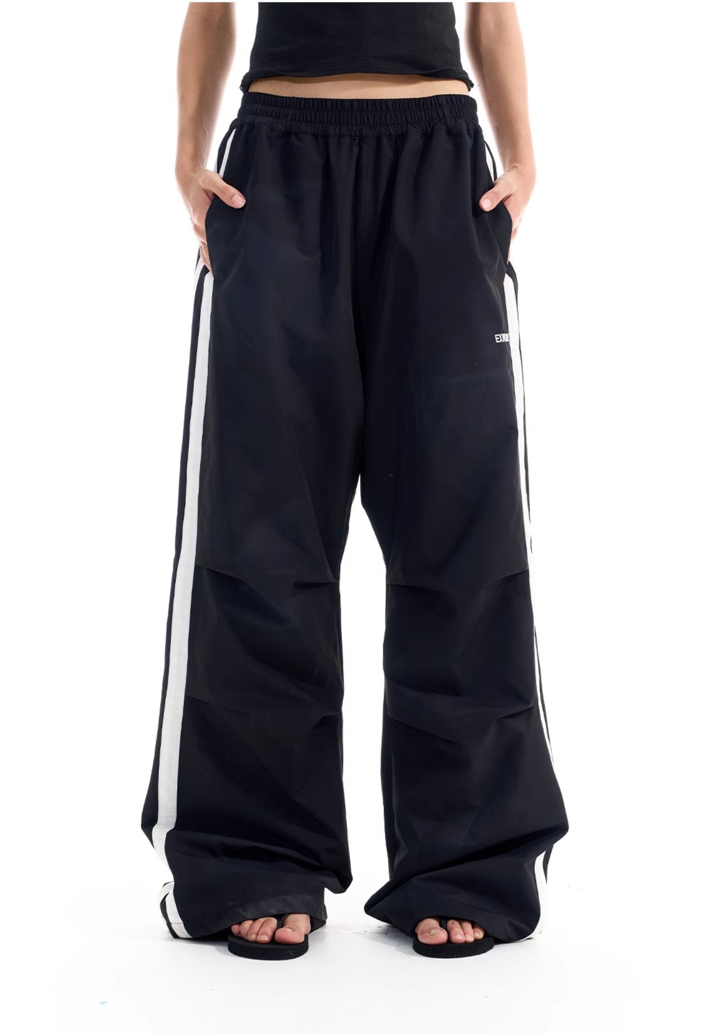 Damage Pleated Casual Pants