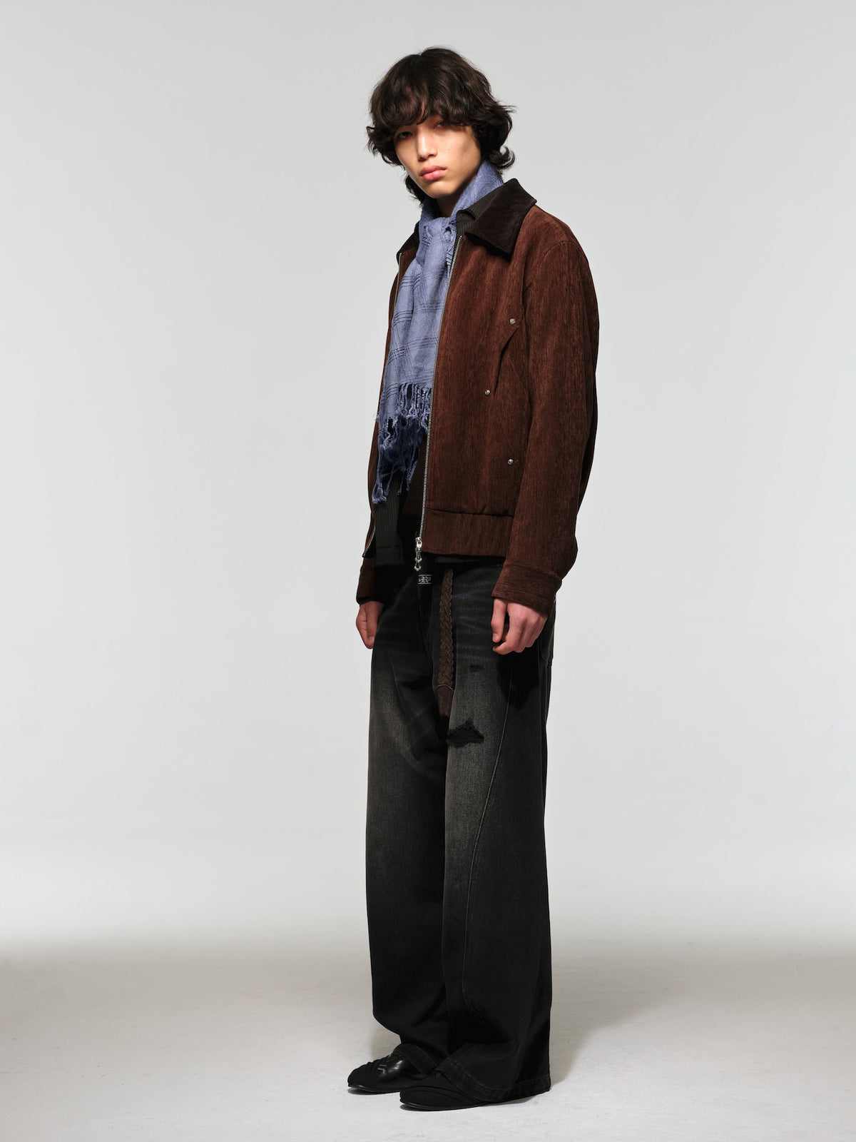 Short, Wide-Cut Velvet Jacket