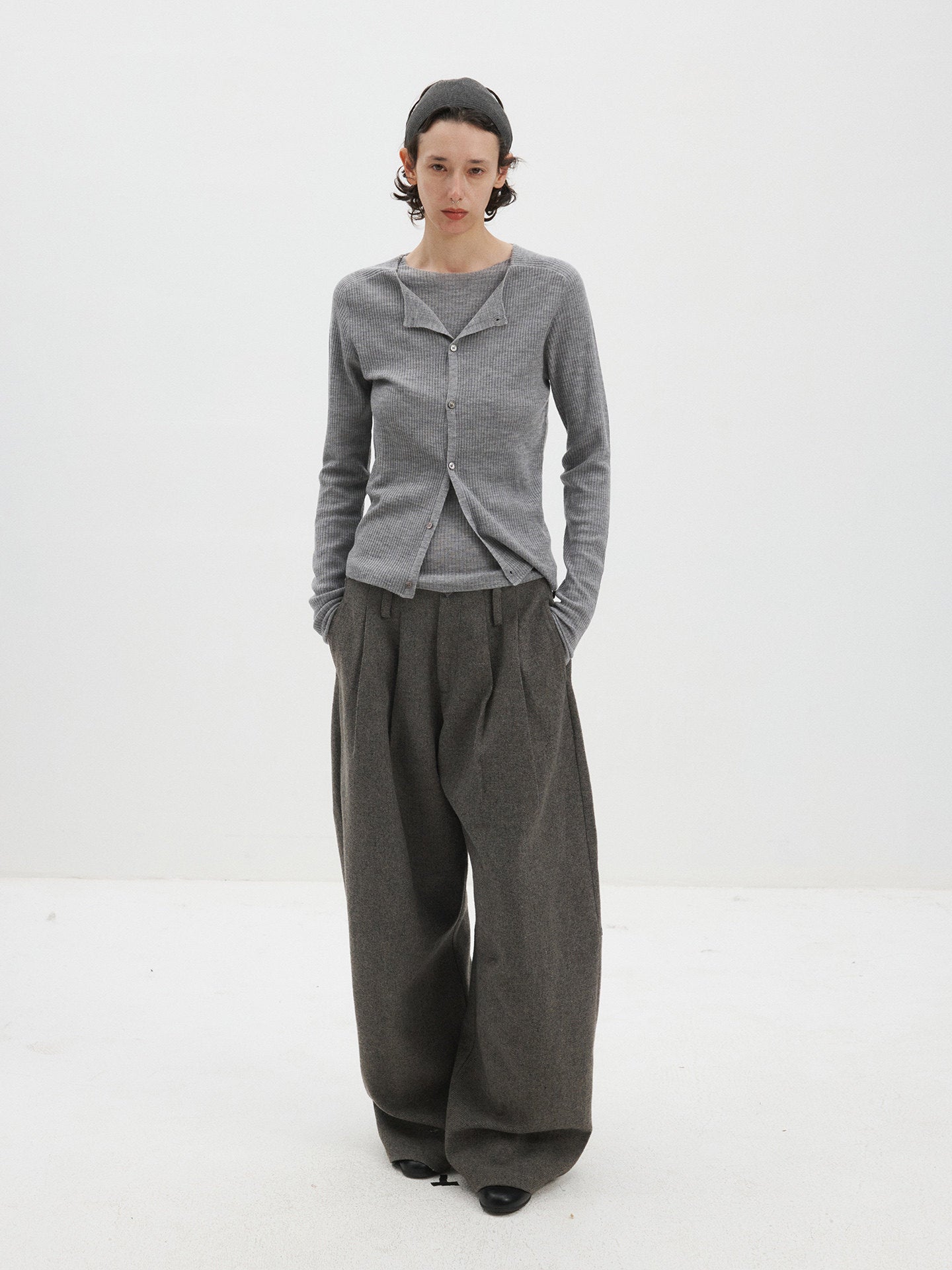 Wool Slim-Fit Knit Cardigan