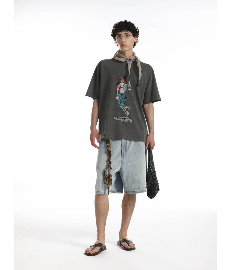 Mermaid print T-shirt