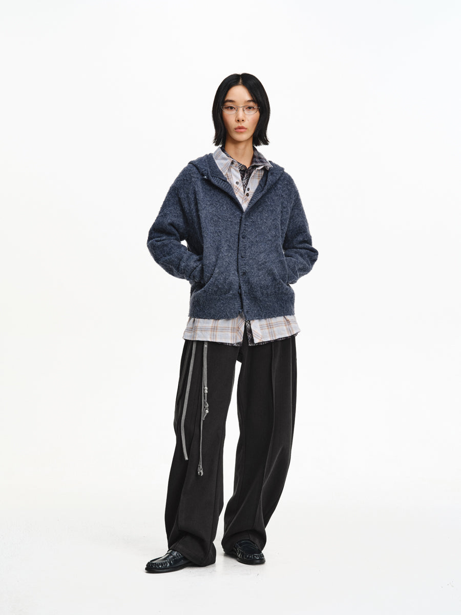 Blended Wool Straight Leg Pants