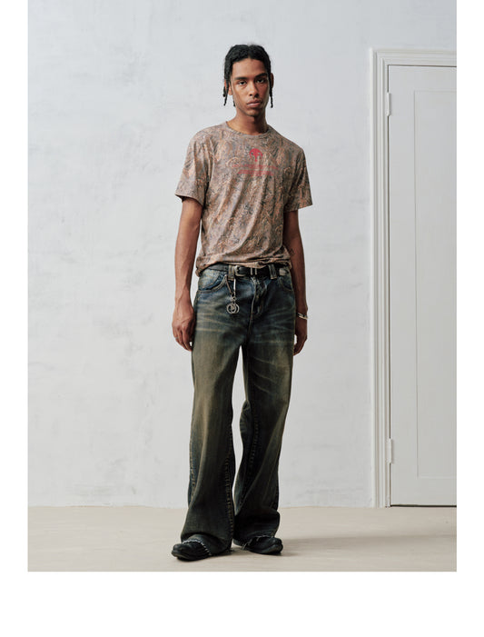Deconstructed Wide-Leg Jeans