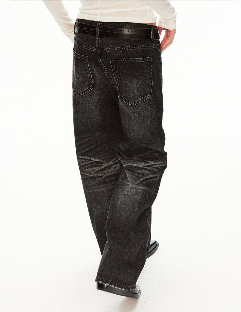 Vintage-style Washed Fade Jeans