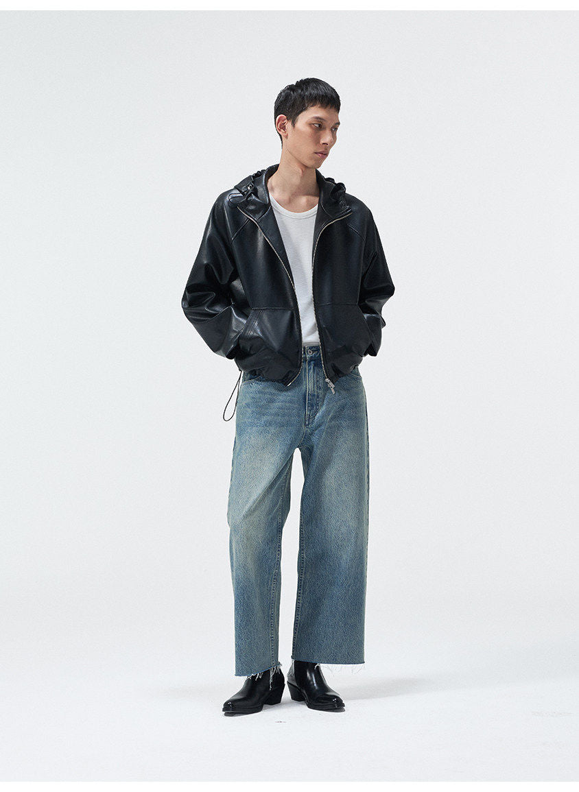 Hooded Leather Jacket