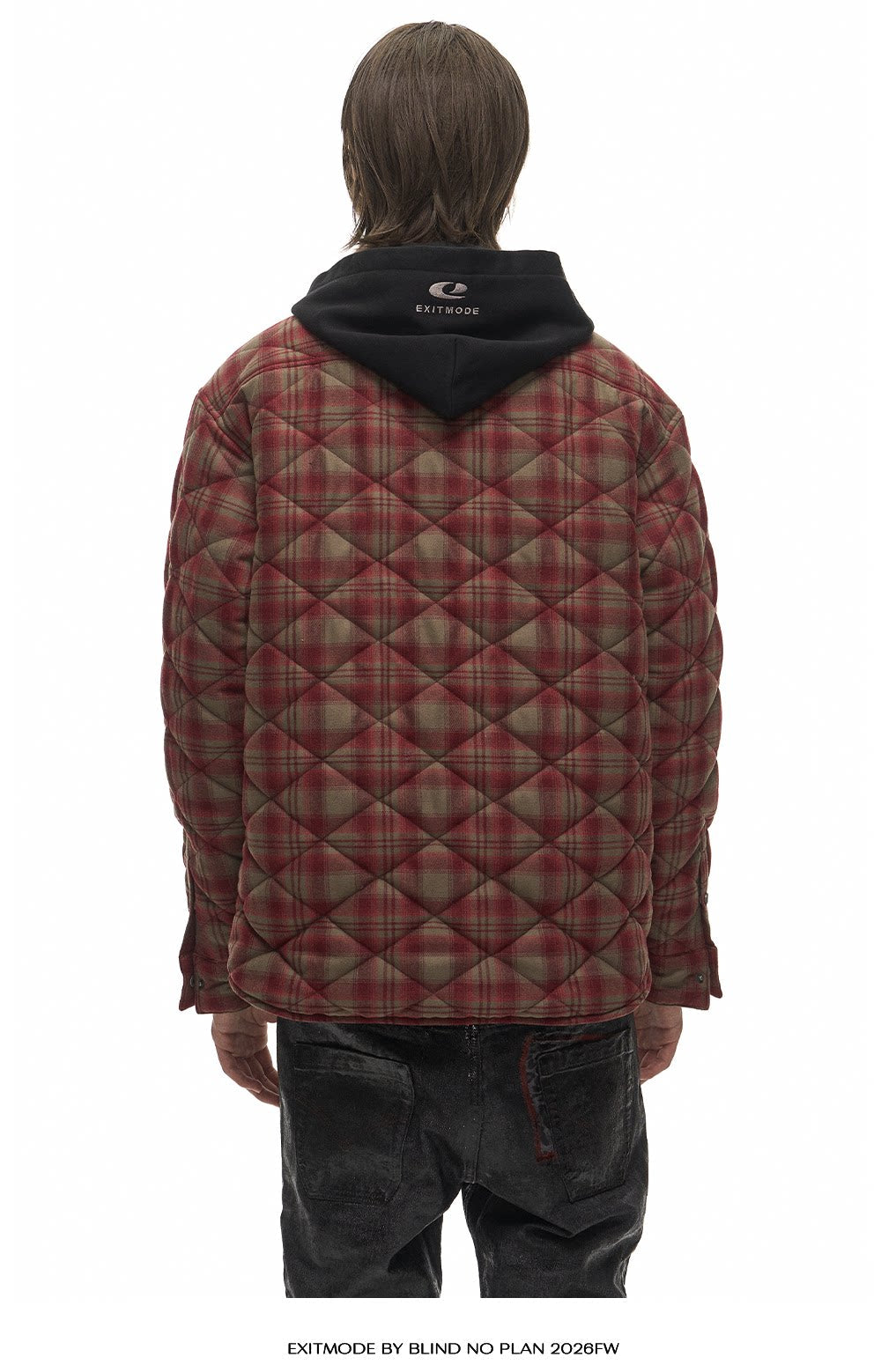 Casual Cotton Jacket with Diamond Pattern