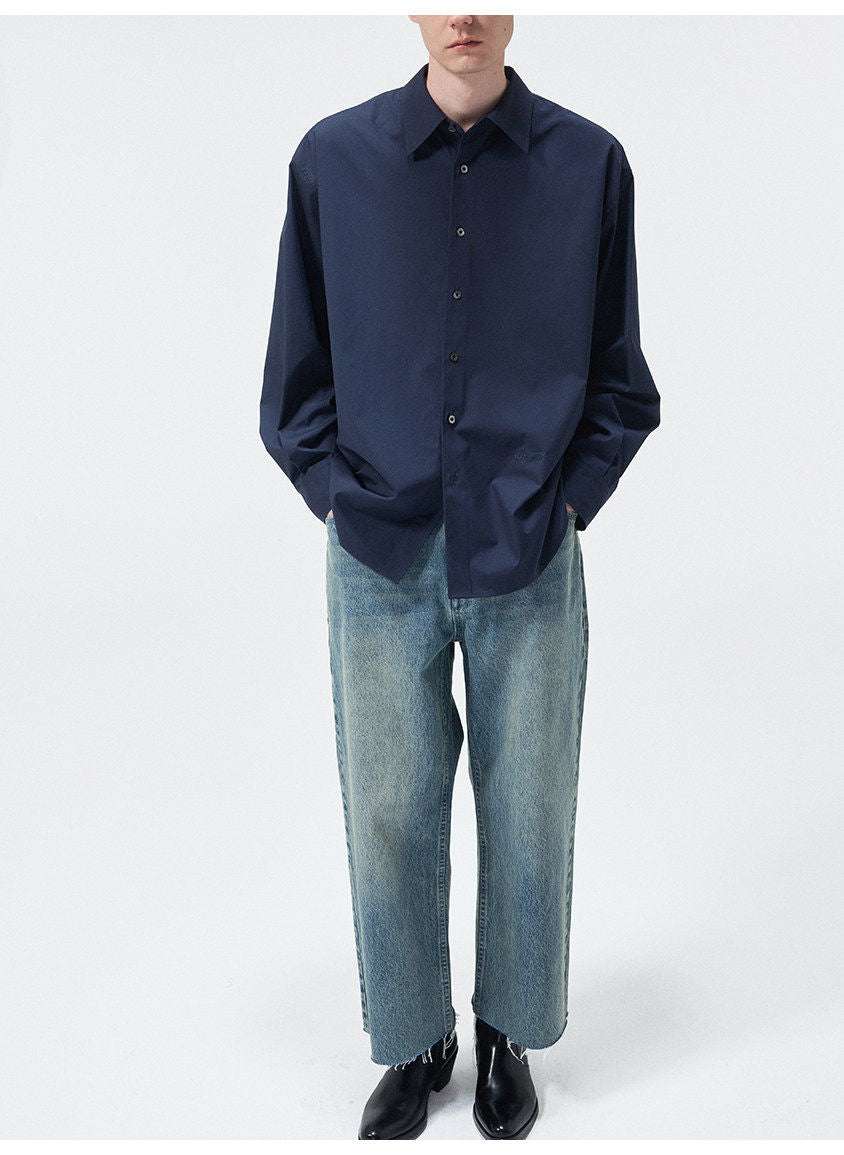 Wash Blue Straight-Leg Jeans