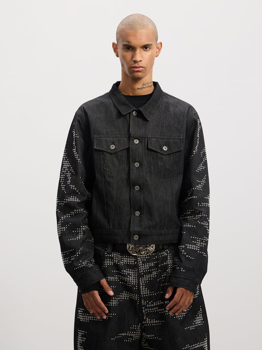 Heavy Tiger Print Denim Jacket