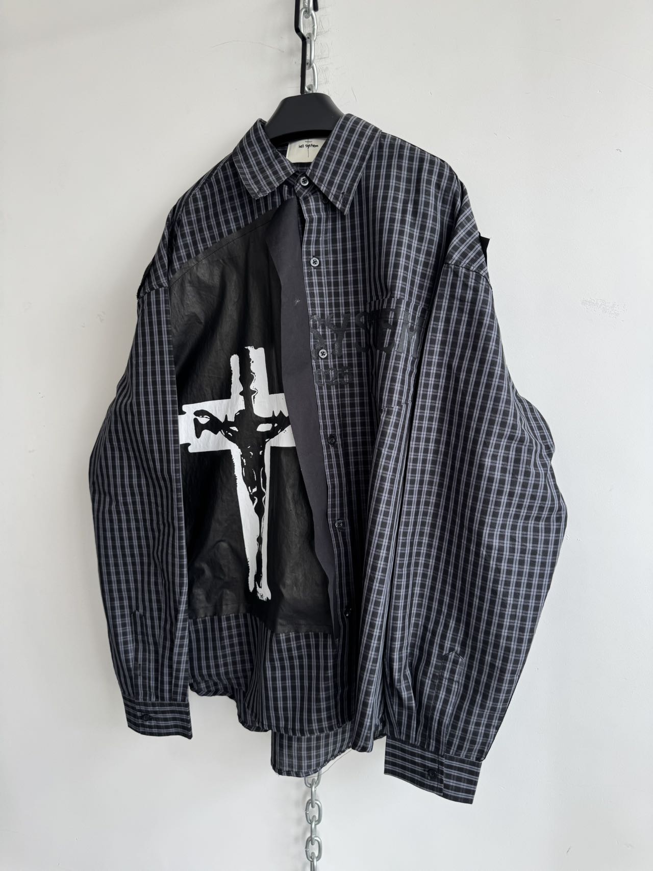 Loose-fitting pure cotton check shirt