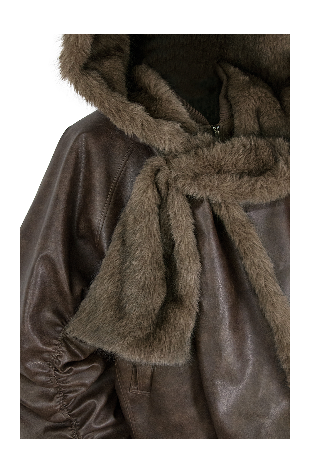 Detachable Scarf Bomber Jacket