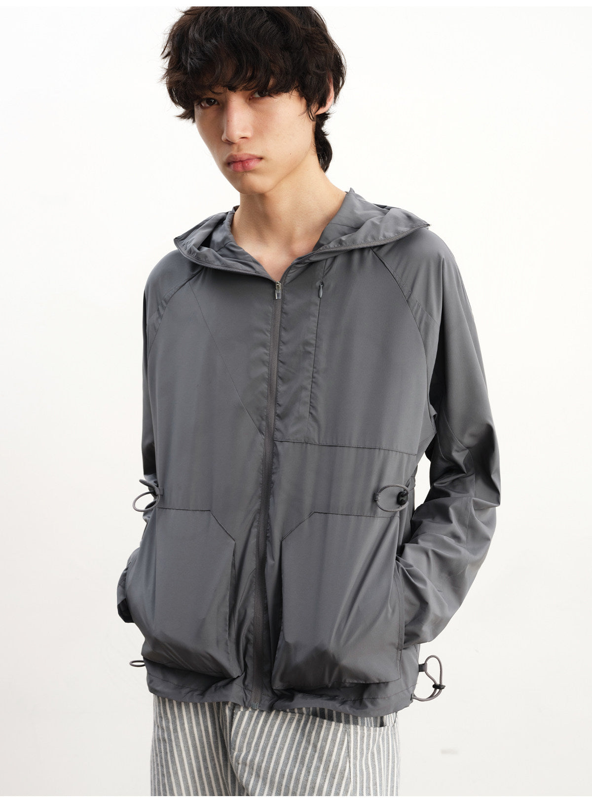 Drawstring Hooded Sun Protection Jacket