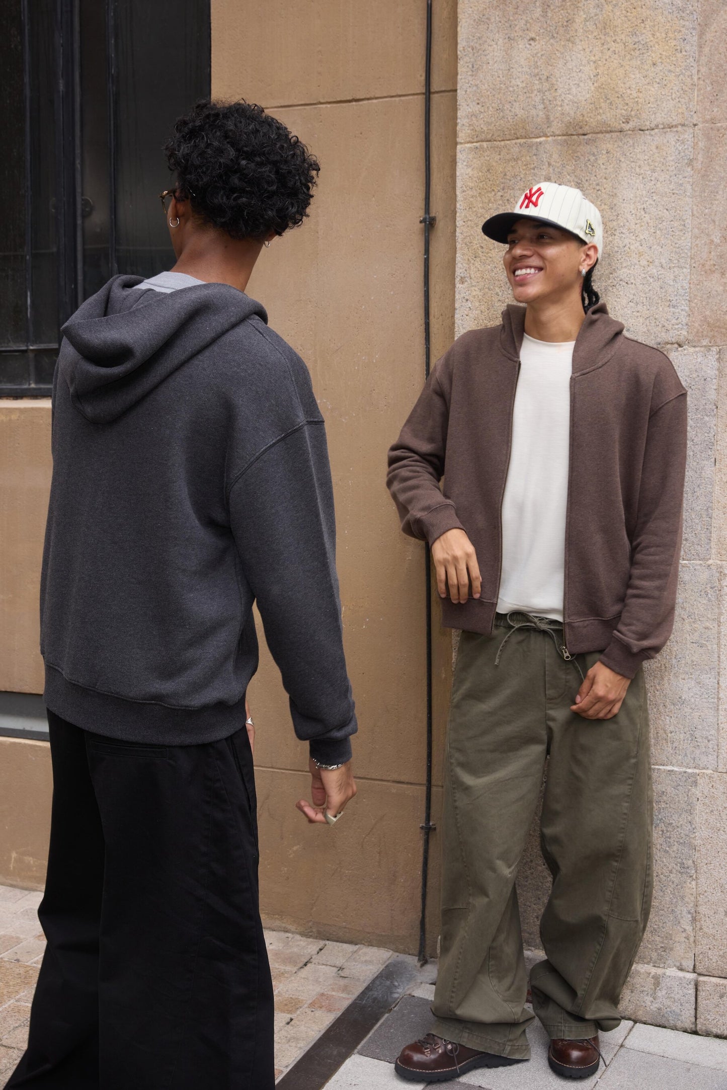 Street Style Curved-Leg Casual Pants