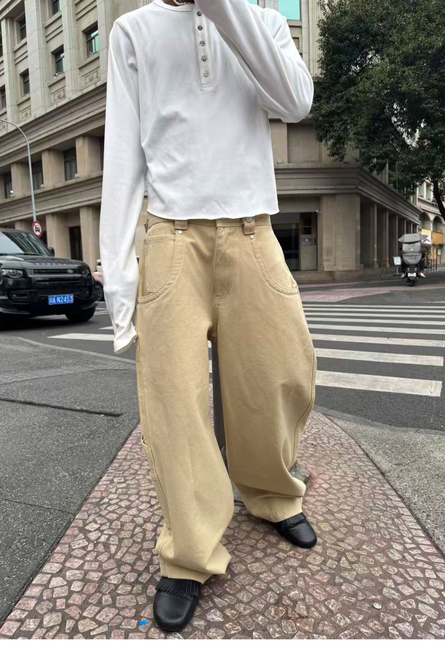 배기 캔버스 카고 팬츠