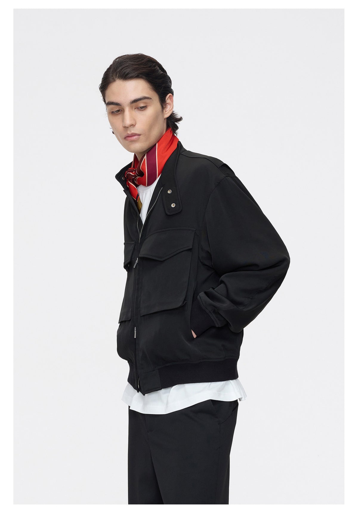 Casual Jacket with Double-Pocket Zipper