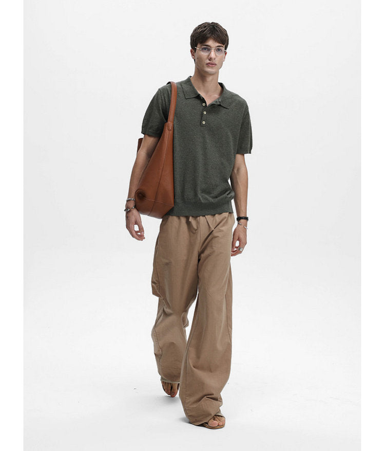 Simple Knit Polo Shirt