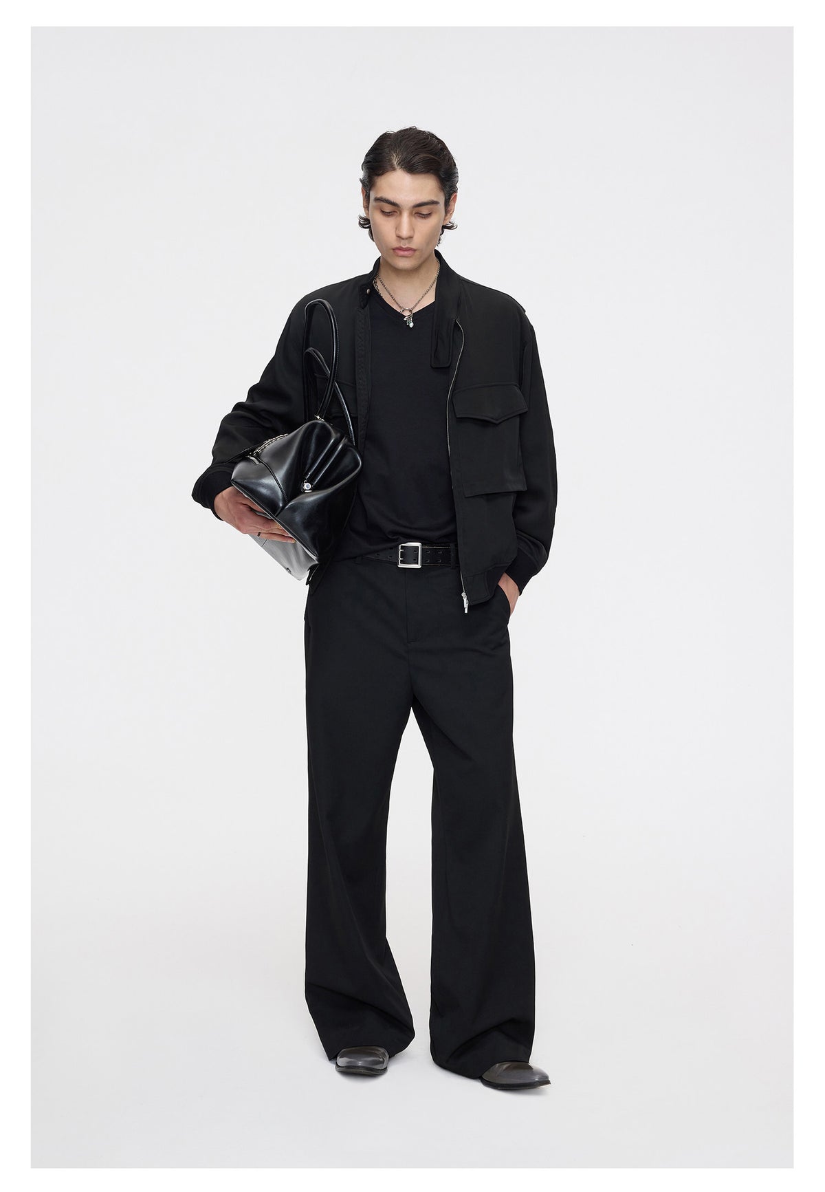 Casual Jacket with Double-Pocket Zipper