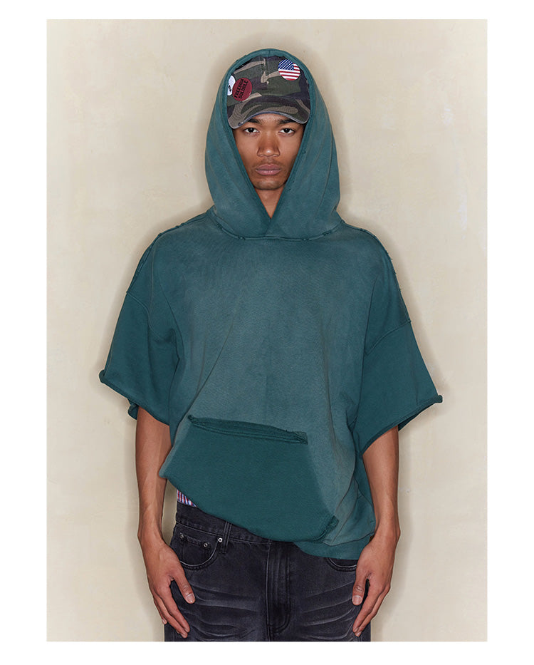 Hooded Damaged Sweatshirt