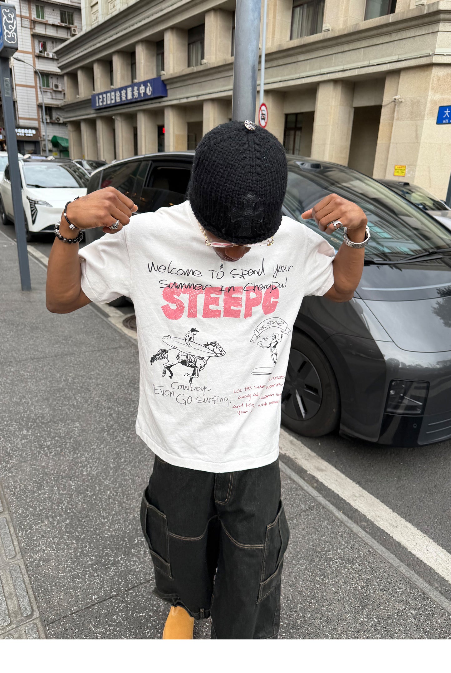 Graffiti-Print Crew Neck T-Shirt