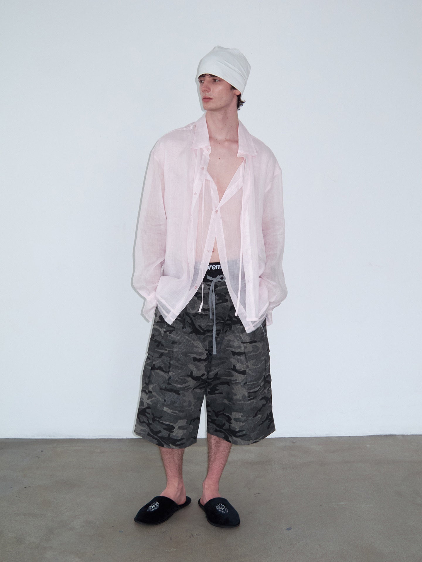 Faux Two-Piece Sheer Shirt
