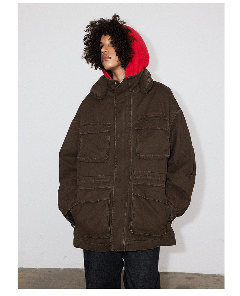 Distressed Finish 4-Pocket Jacket