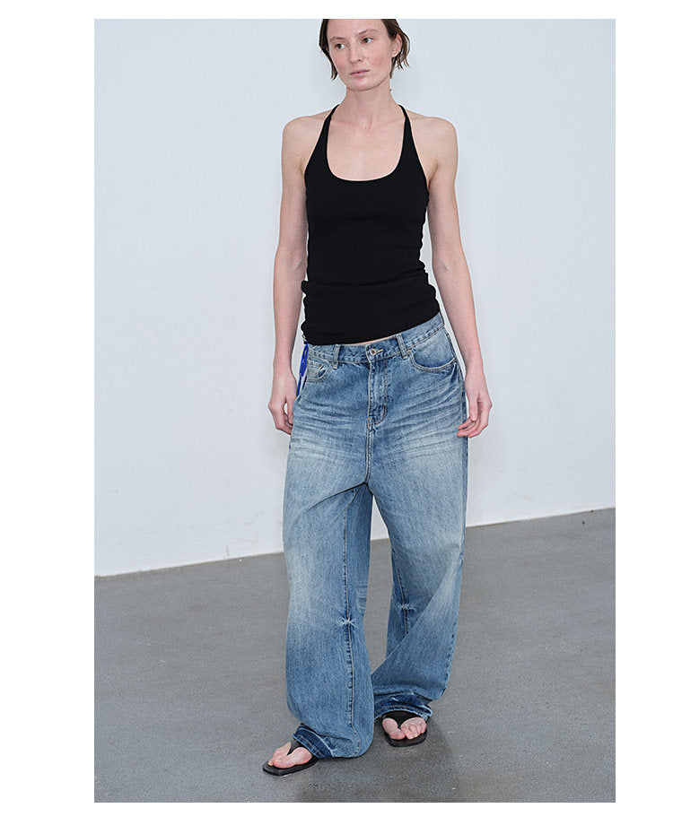 Stereo Pleats Retro Jeans