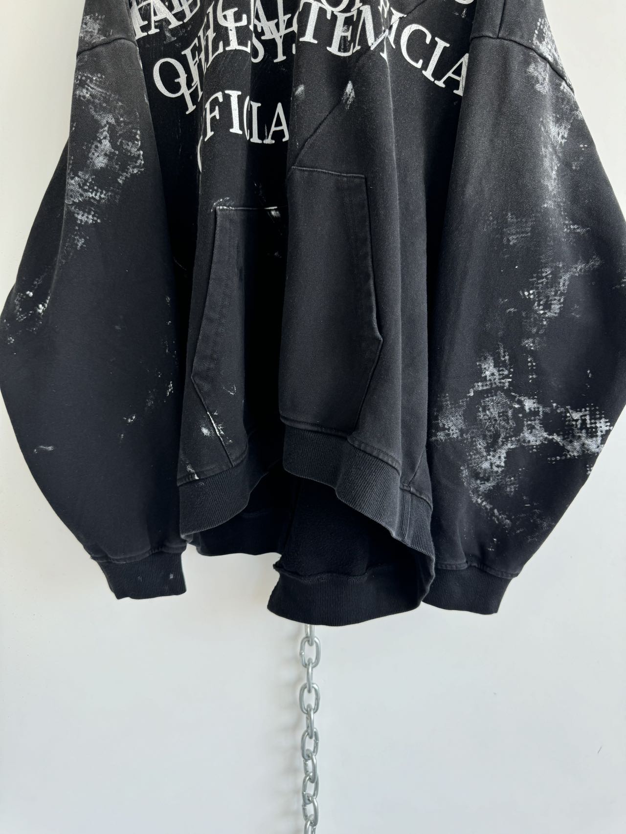 Damaged Whole Cut Hooded Sweatshirt