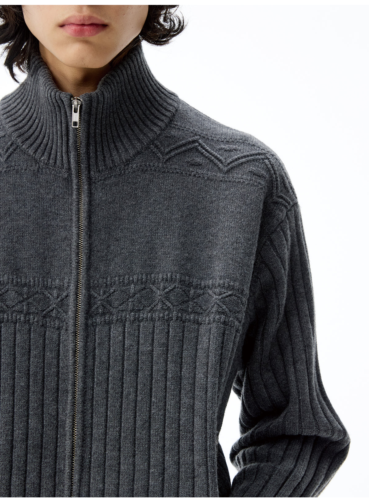 Rib Jacquard Cardigan