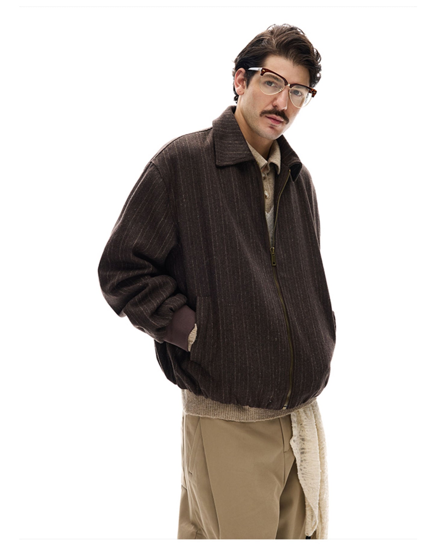 Embroidered Striped Jacket