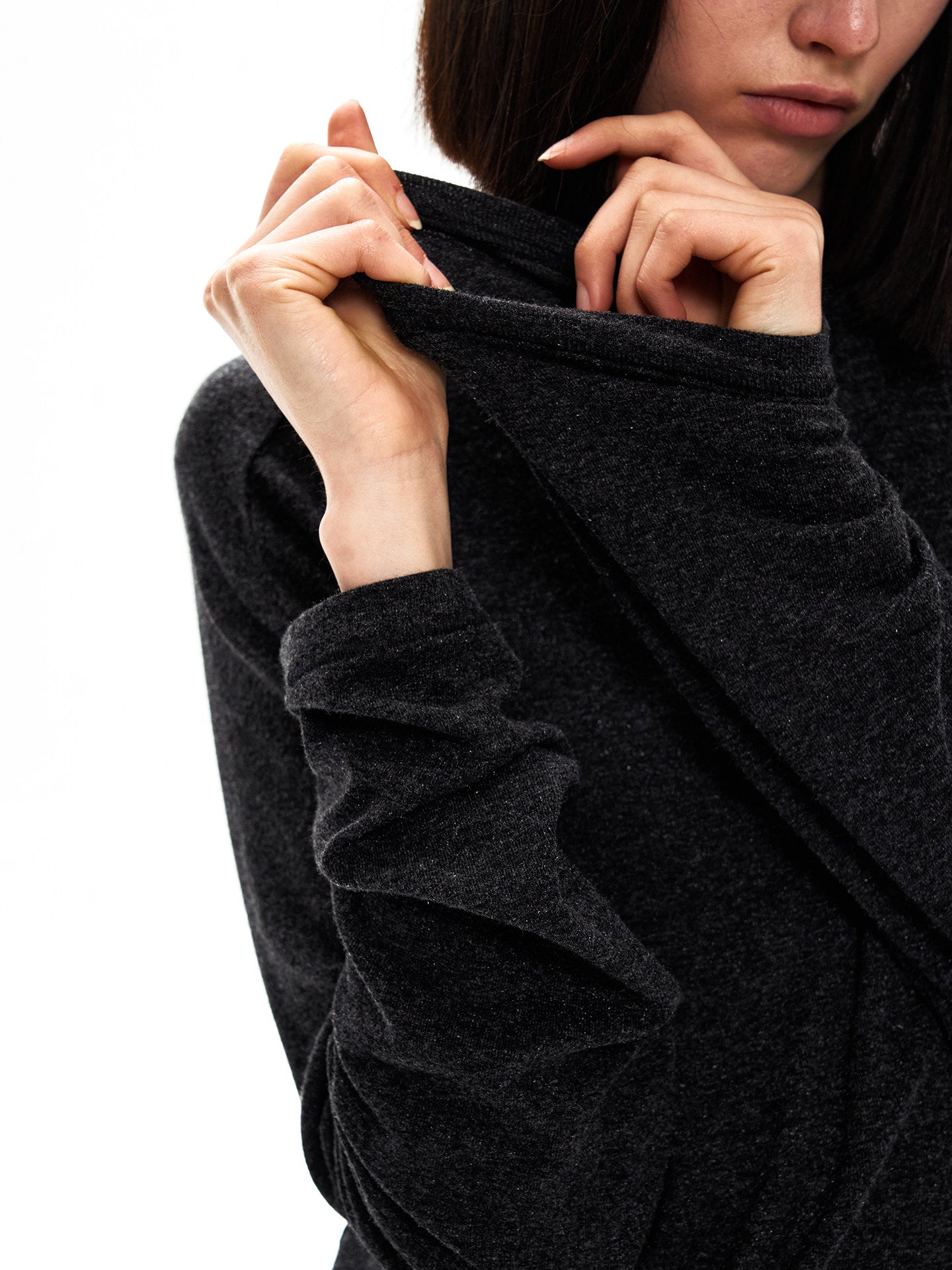 Raglan Sleeve Deconstructed Neck T-Shirt