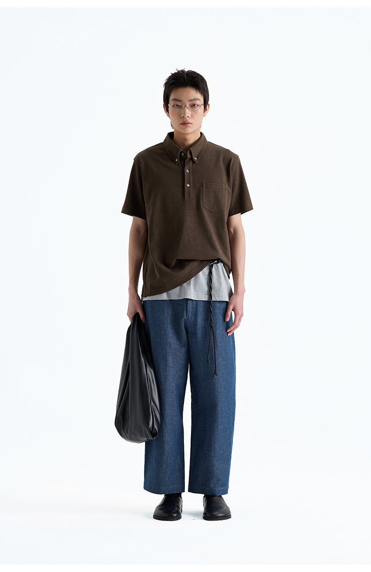 Natural cotton blend denim pants