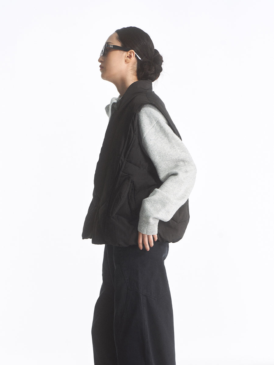 Diagonal Collar Cotton Vest