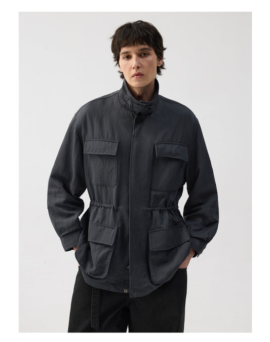 Nylon Blend Short Jacket