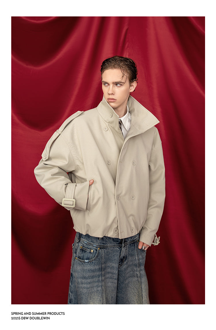 Stand Collar Wide Quilted Jacket