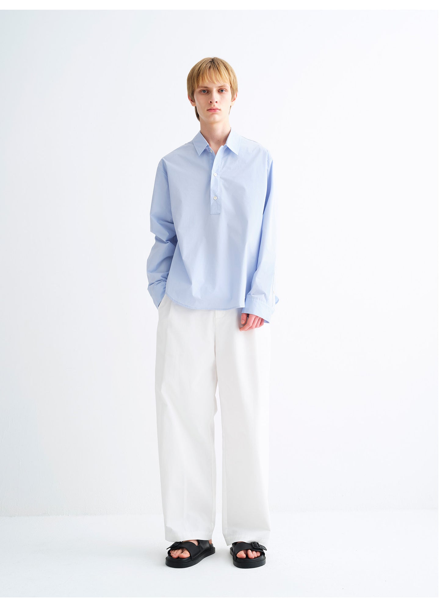 Solid-Color Cotton-Blend Shirt