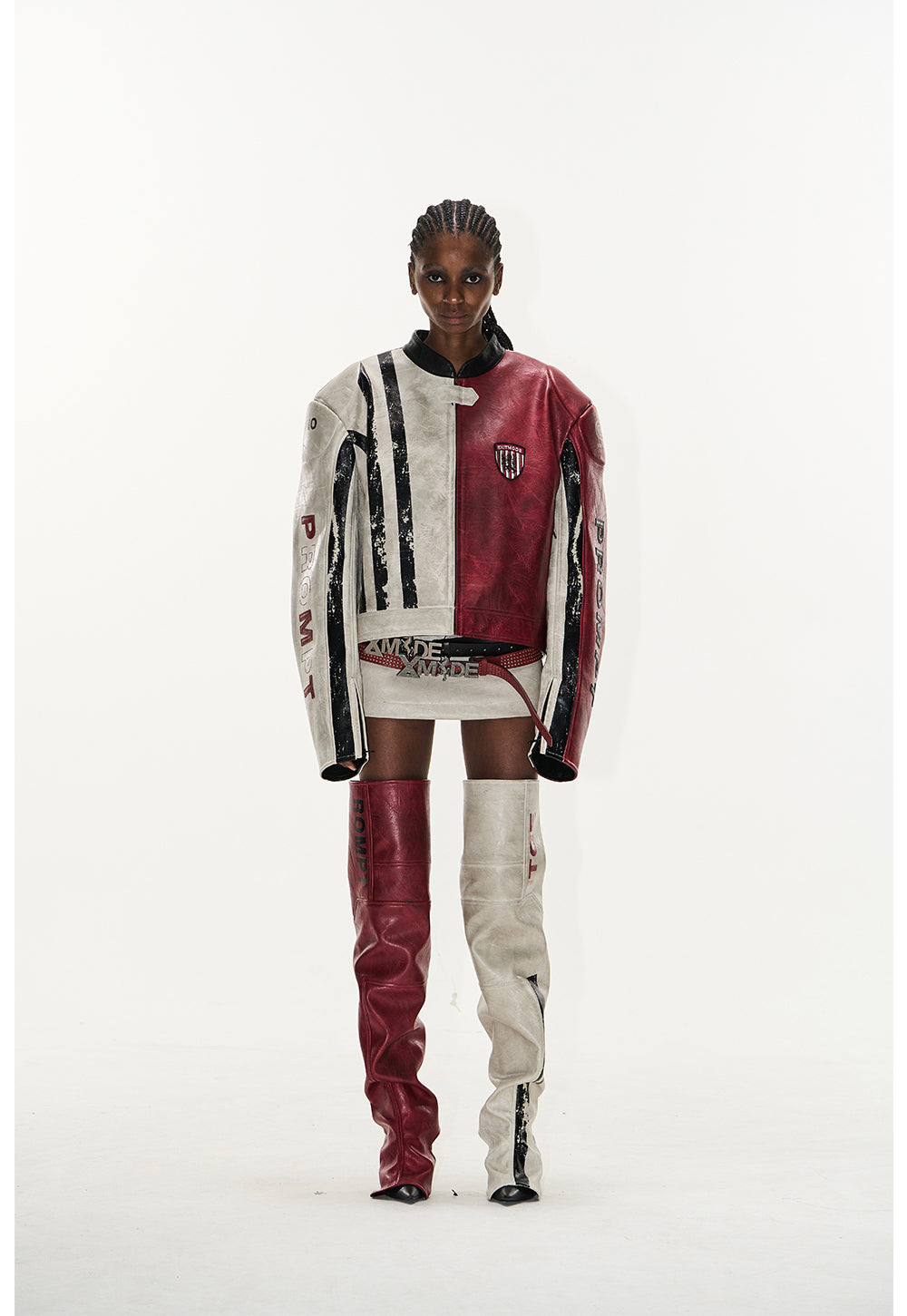 Contrast Sport Leather Jacket